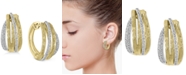 EFFY Collection EFFY&reg; Diamond Two-Tone Multirow Hoop Earrings (3/8 ct. t.w.) in 14k Gold & White Gold